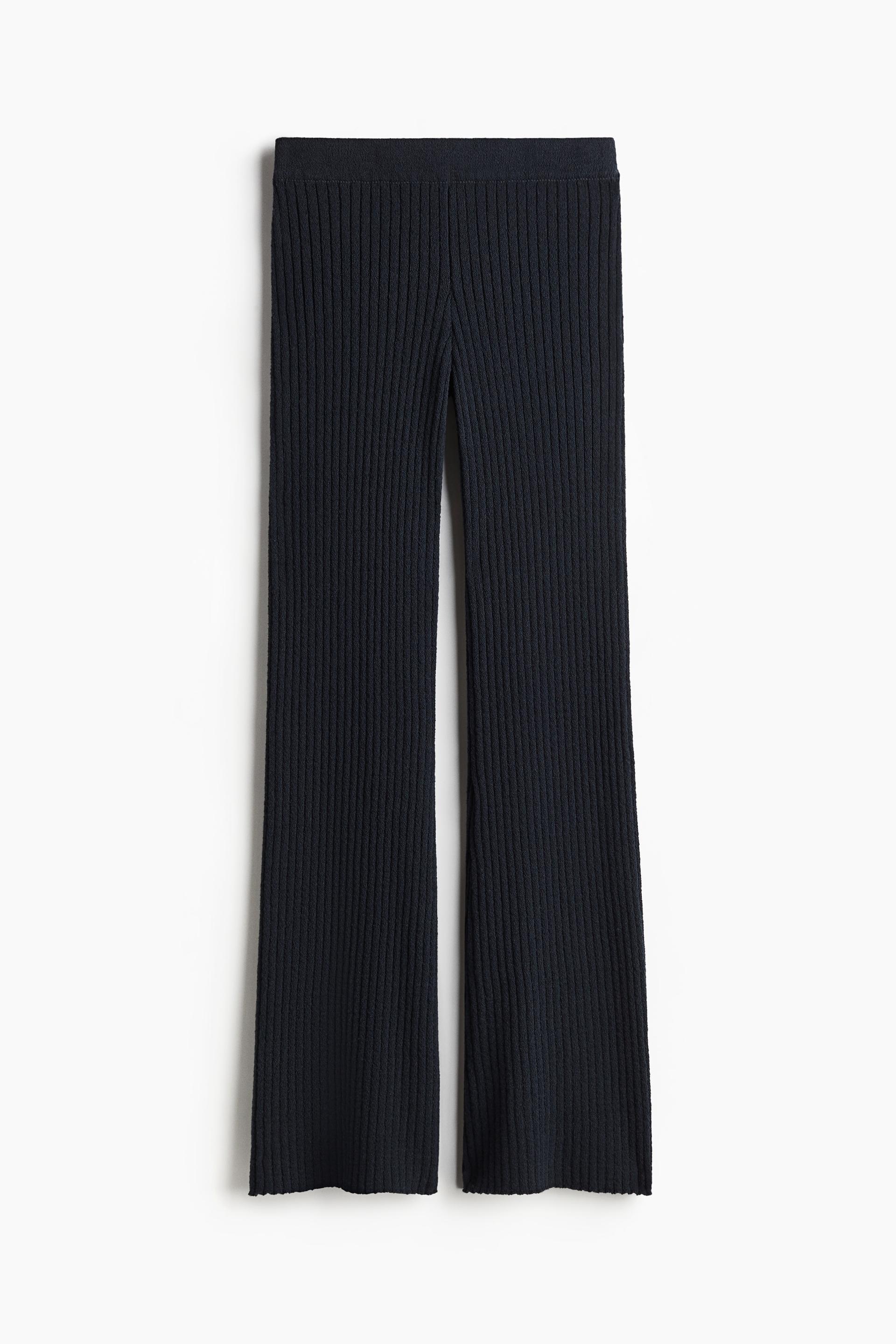 flared rib-knit pants