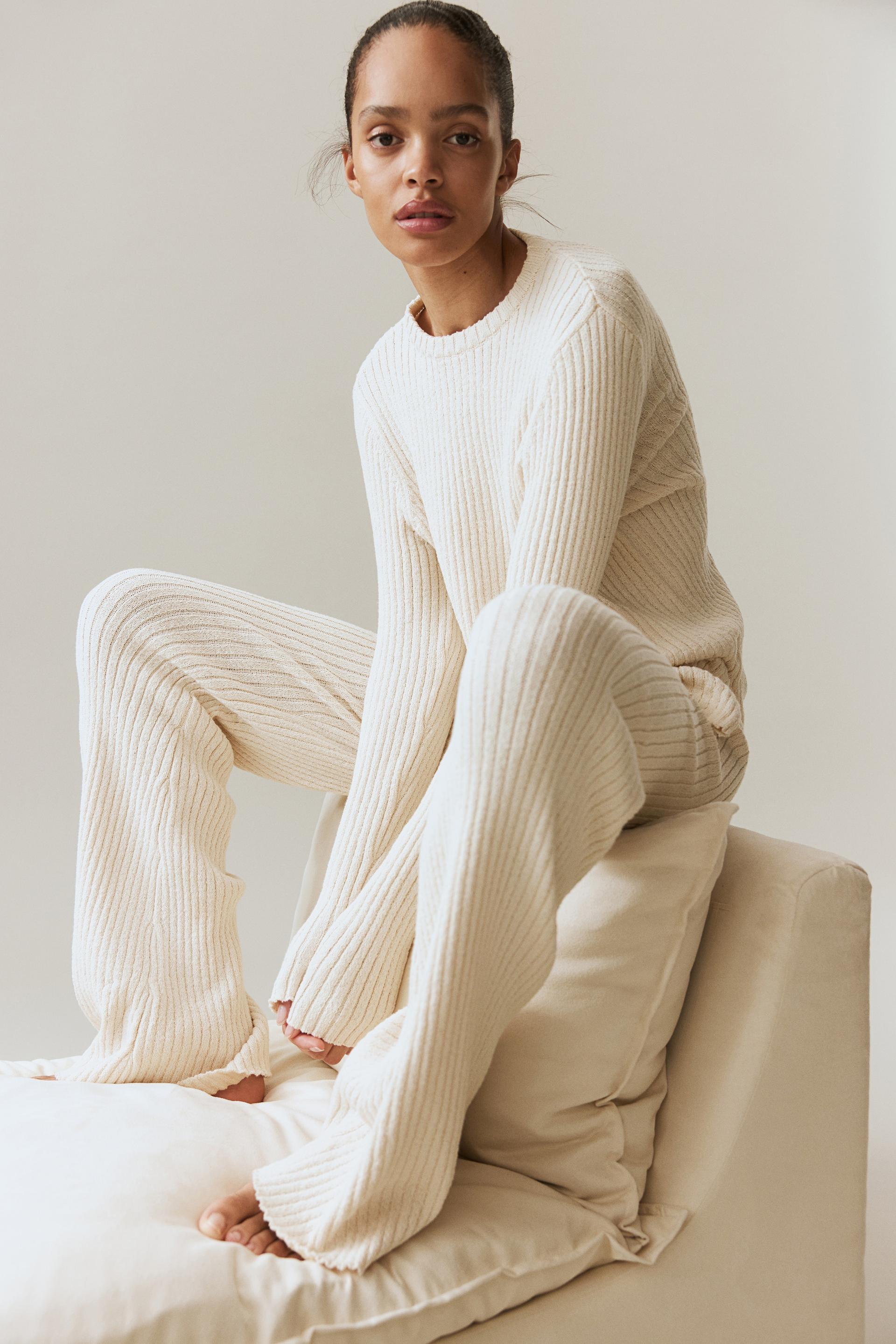 flared rib-knit pants