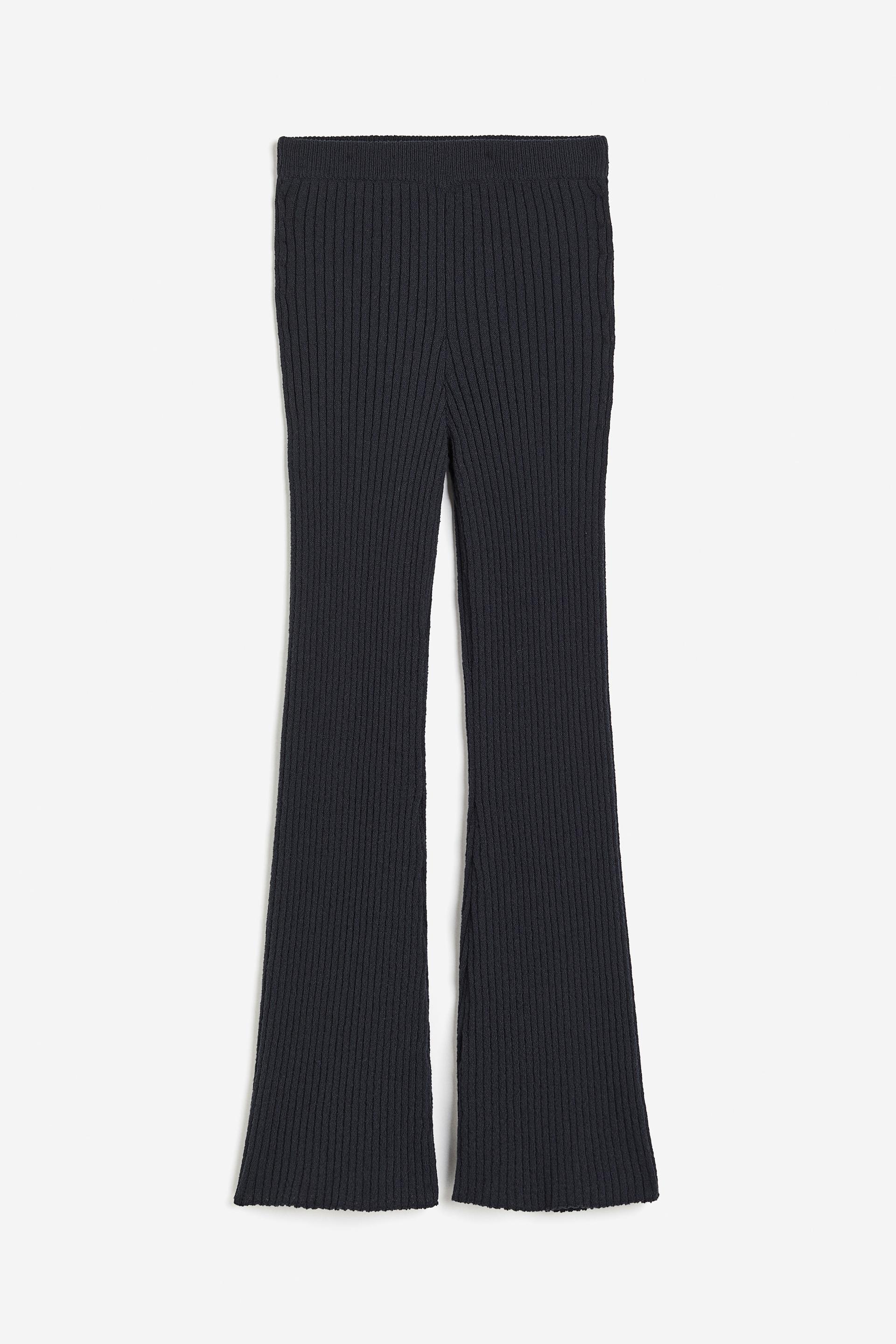 flared rib-knit pants