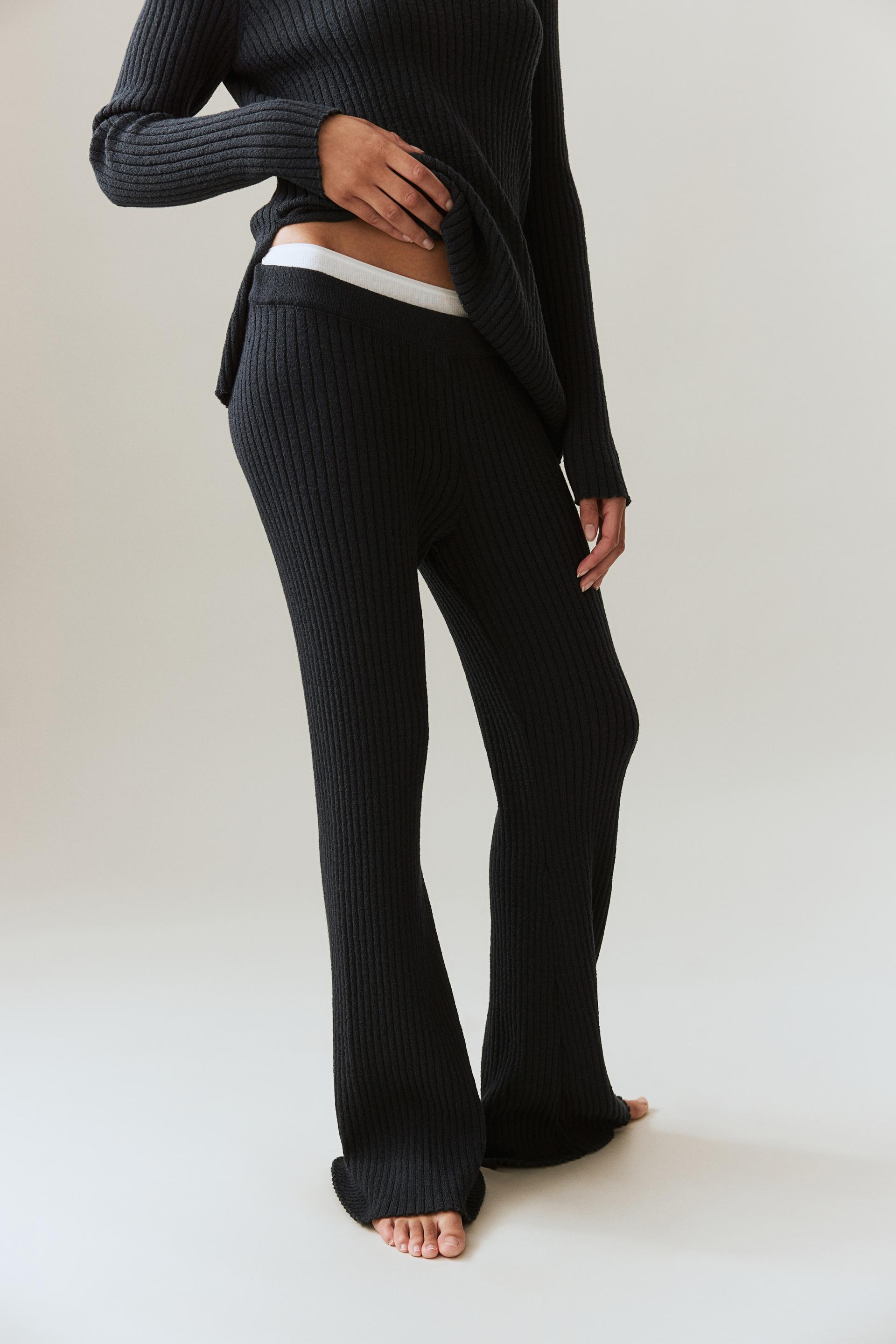 flared rib-knit pants