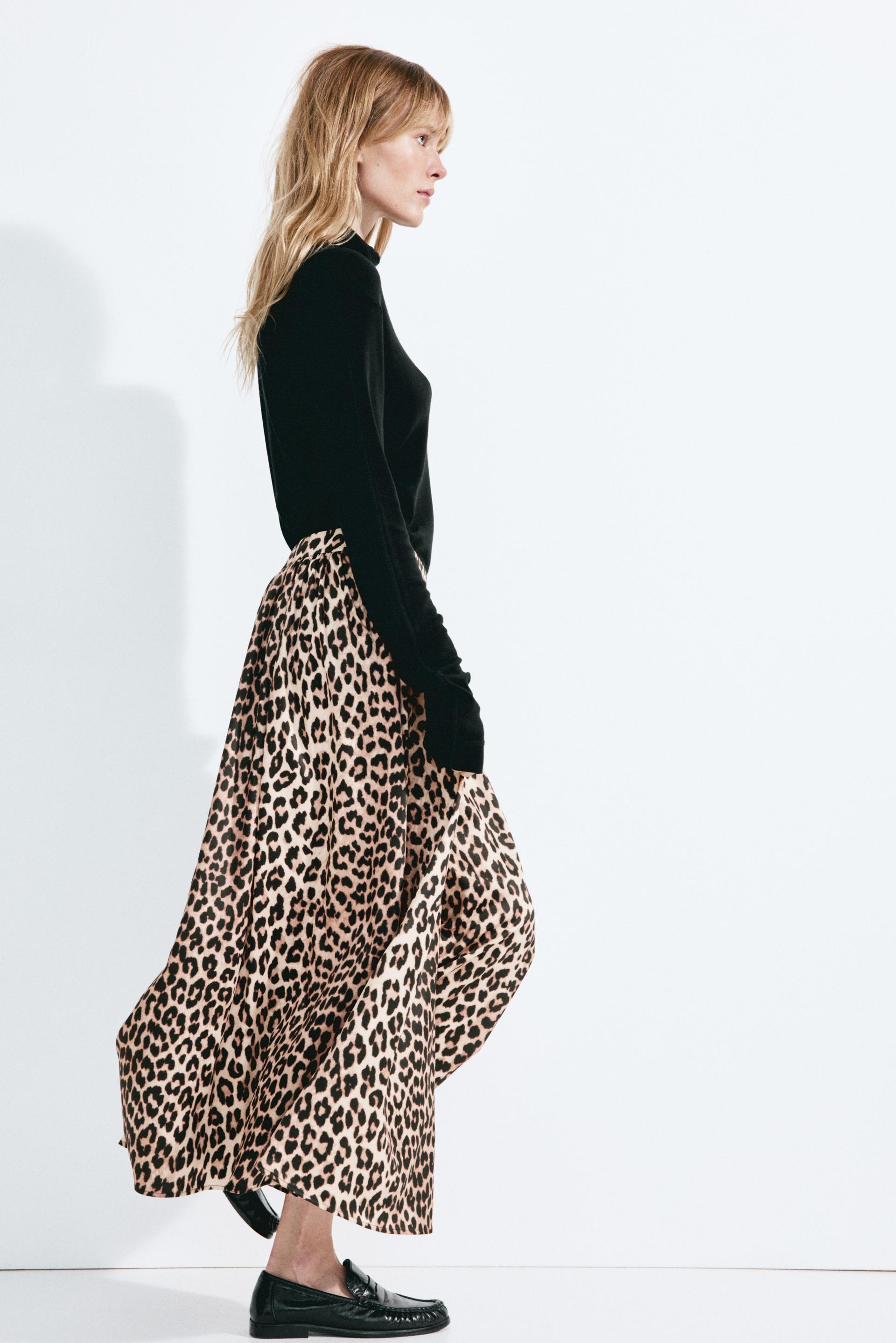flared satin skirt