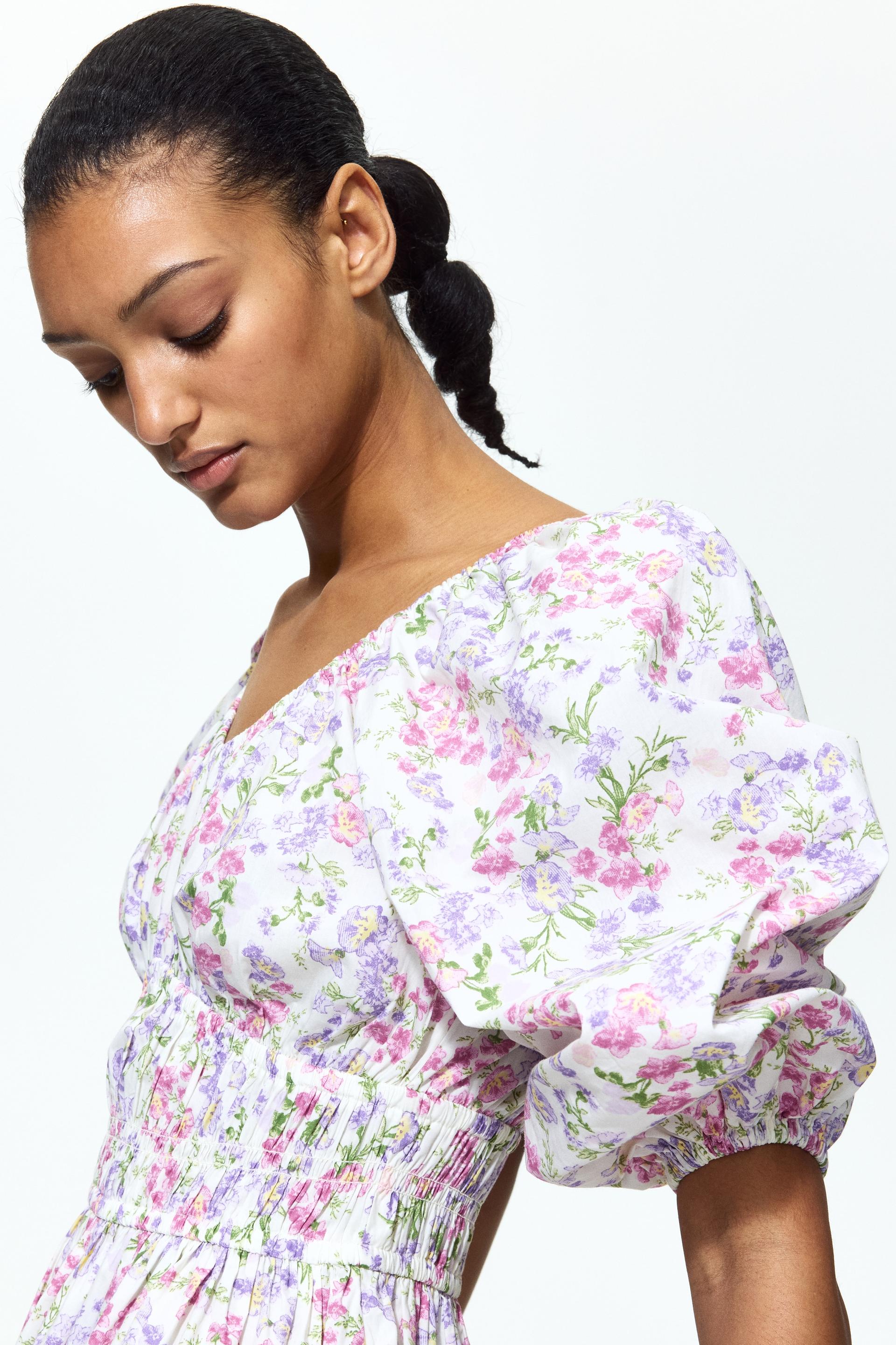 flared-skirt cotton dress