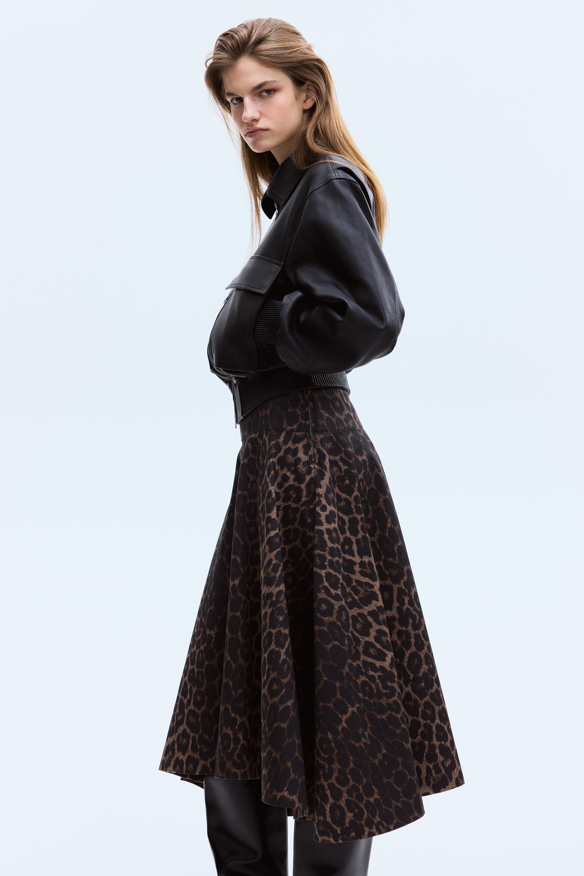 flared twill skirt