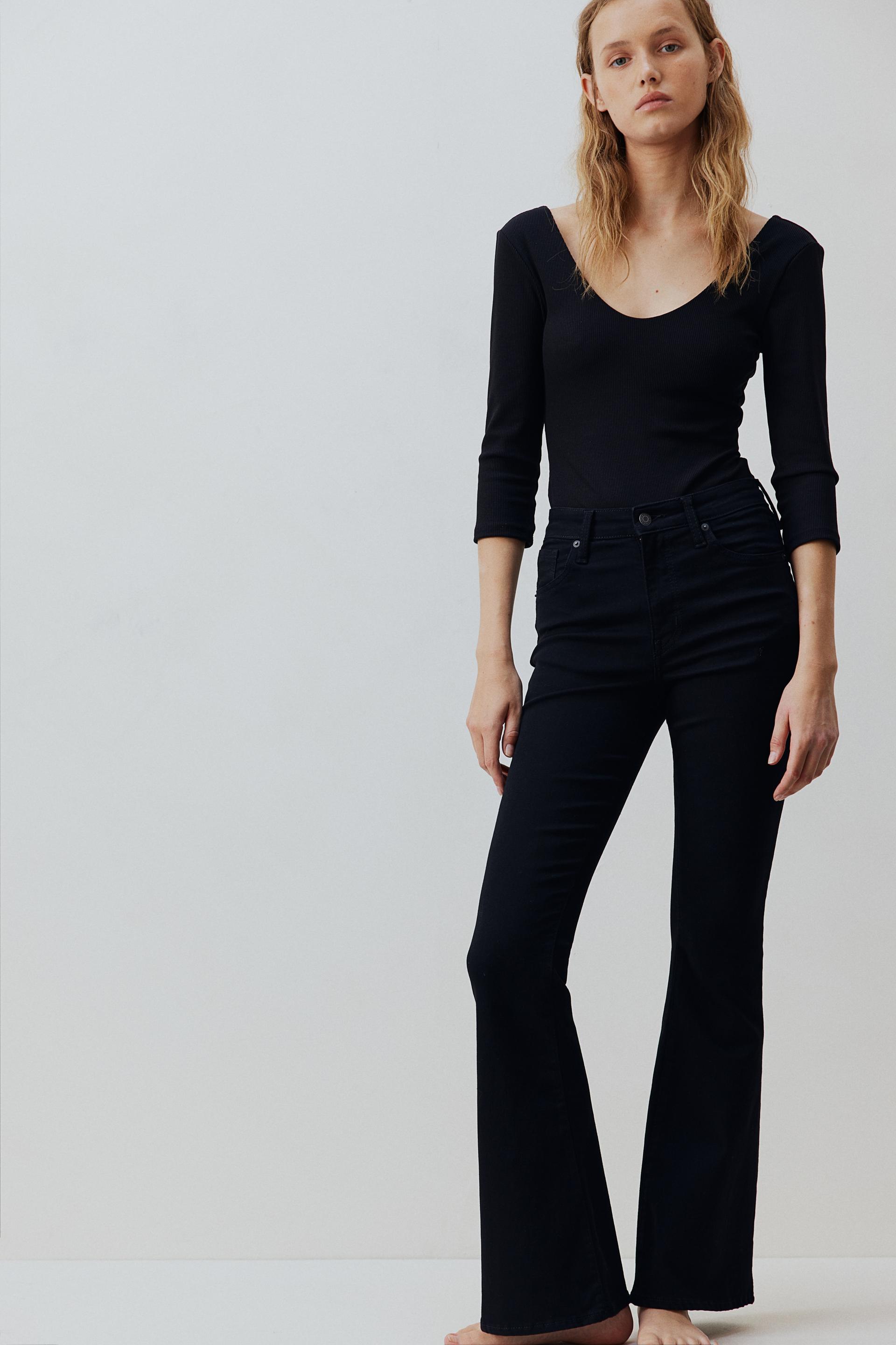 flared ultra high jeans