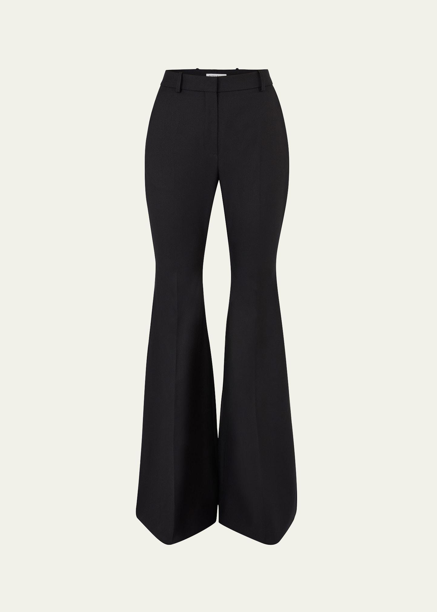 flared wool trousers