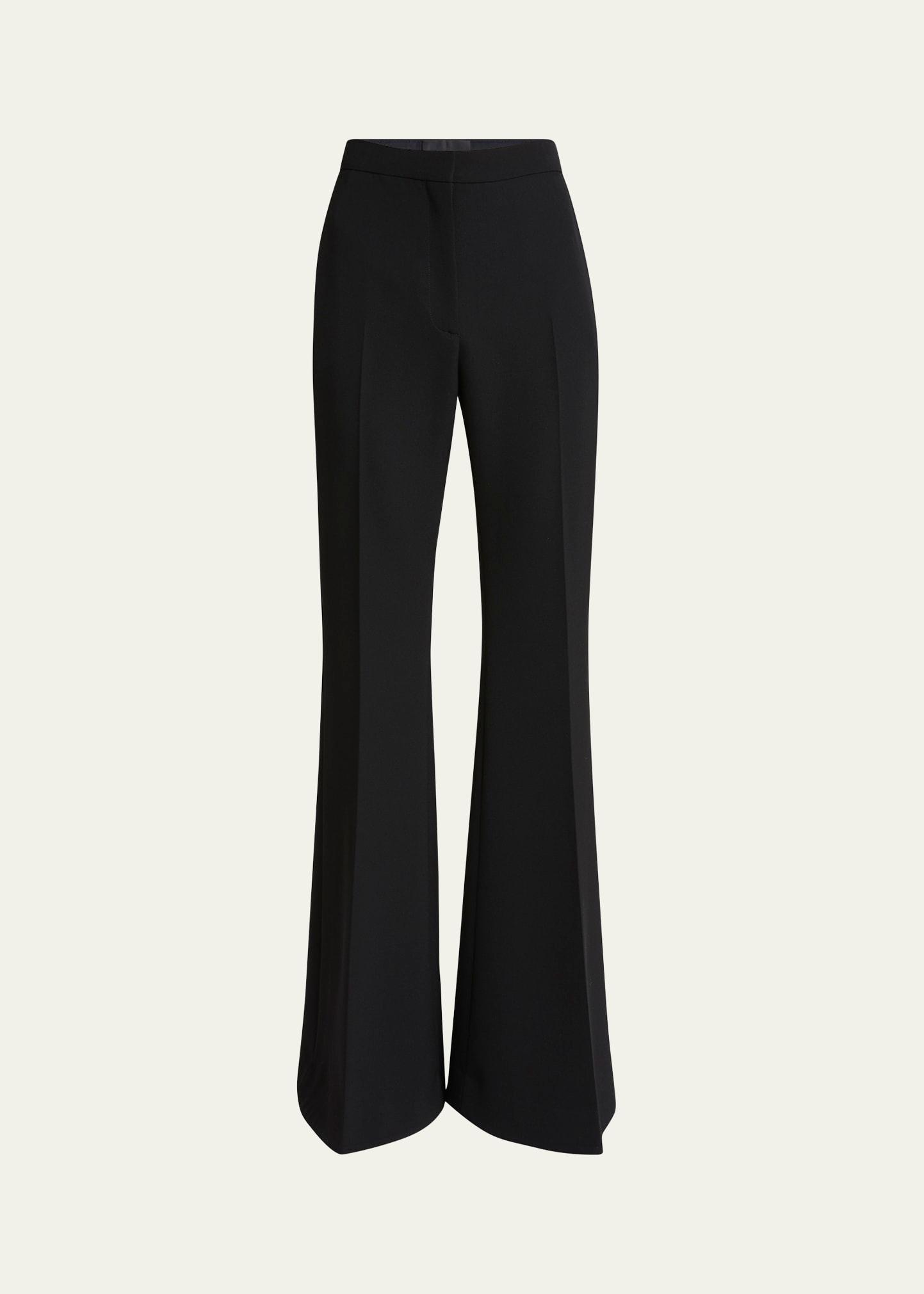 flared wool trousers