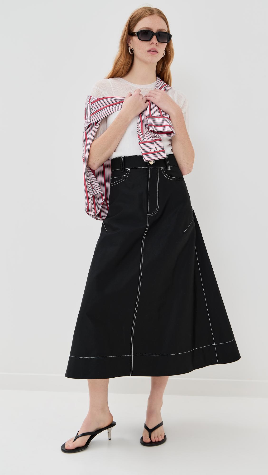flared workwear skirt
