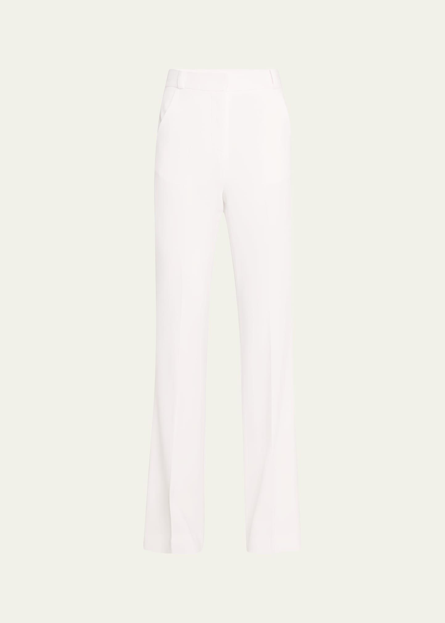 flat front straight trousers