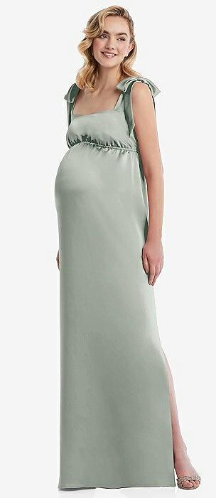 flat tie-shoulder empire waist maternity dress