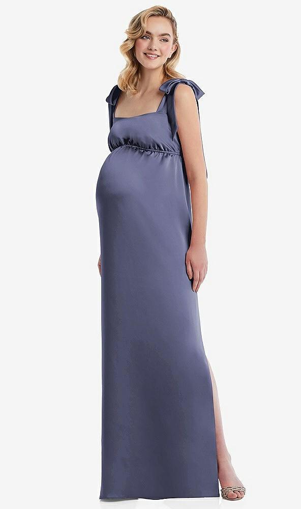 flat tie-shoulder empire waist maternity dress