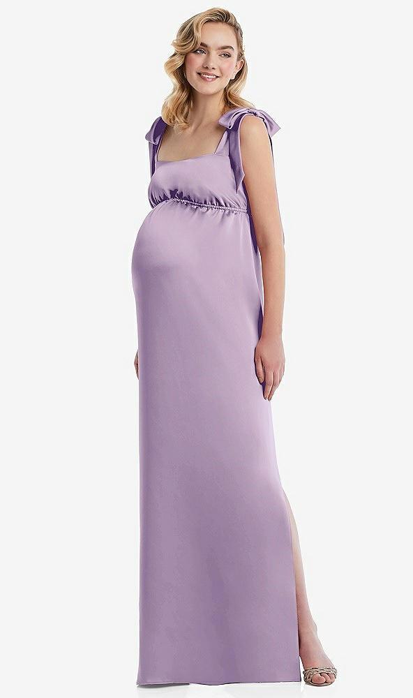 flat tie-shoulder empire waist maternity dress