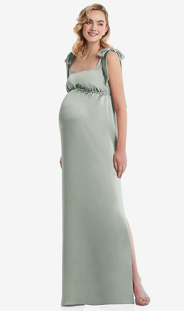 flat tie-shoulder empire waist maternity dress