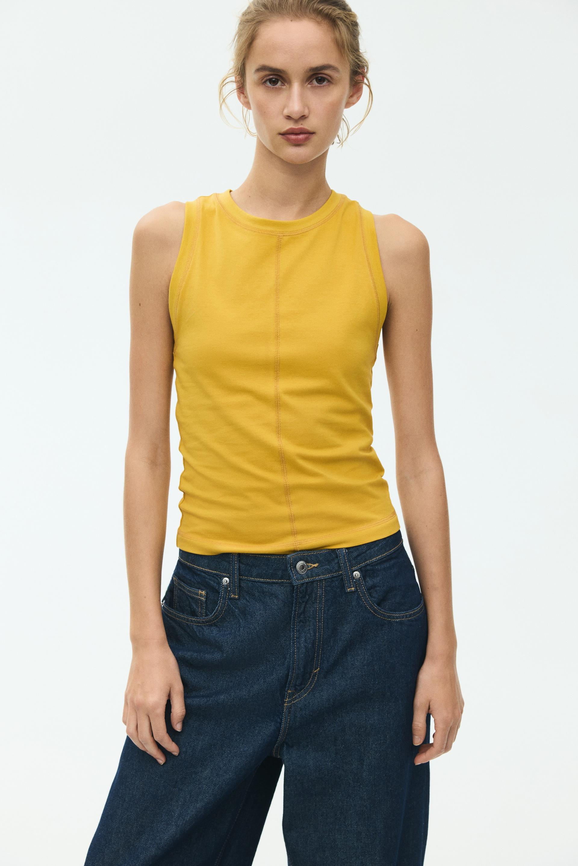 flatlock-seam tank top