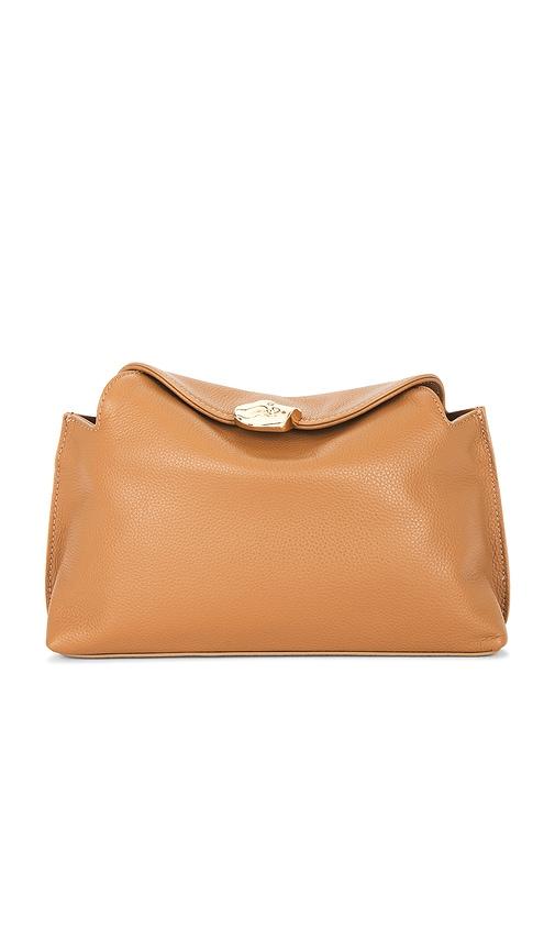 flattered hanna clutch in cognac.