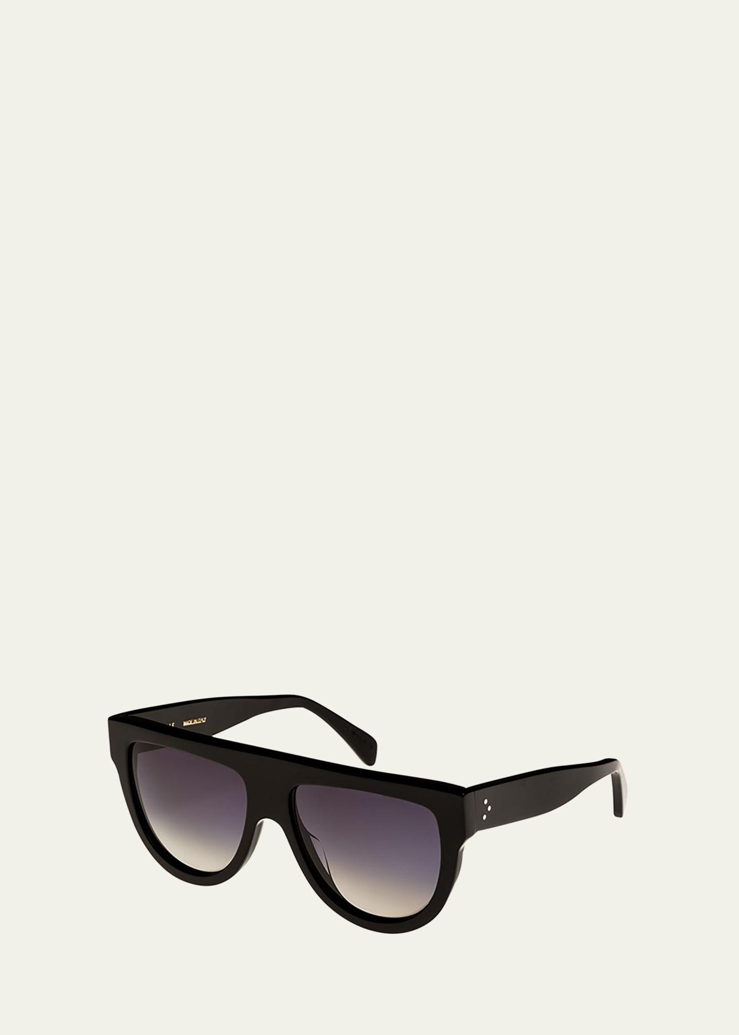 flattop gradient shield sunglasses, black pattern