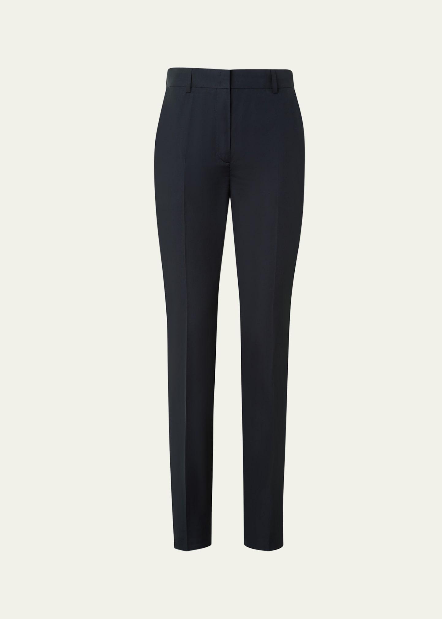 flavin cotton poplin tapered-leg ankle pants