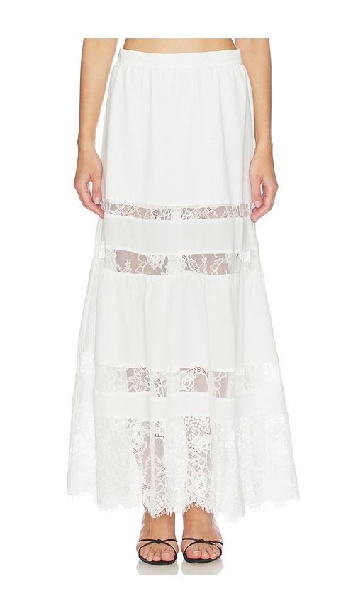 fleur du mal adeline maxi skirt in white.