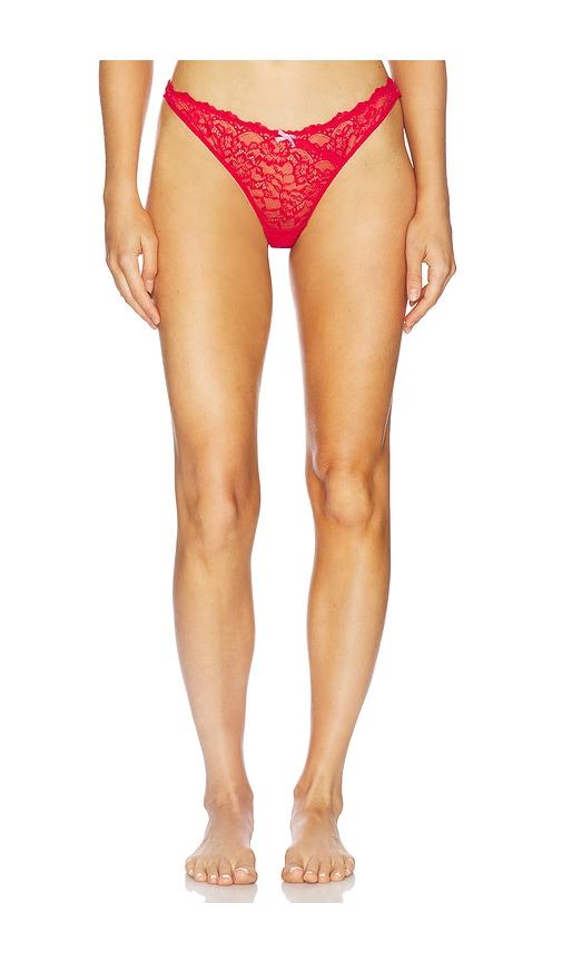 fleur du mal bianca lace thong in red.