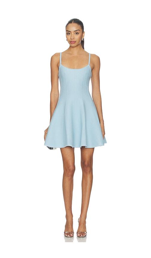 fleur du mal corset knit dress in baby blue.