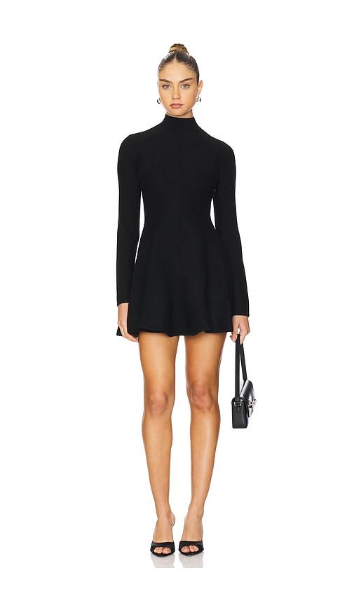 fleur du mal knit long sleeve corset dress in black.