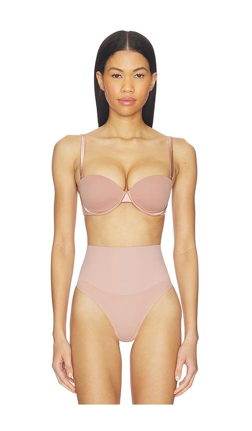 fleur du mal le stretch micro multi-way bra in tan.