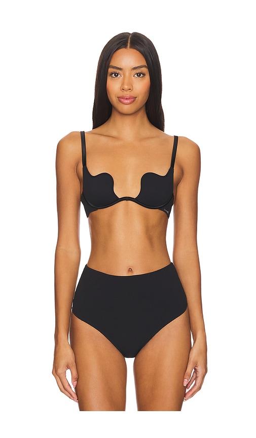 fleur du mal le stretch micro u-plunge bra in black.