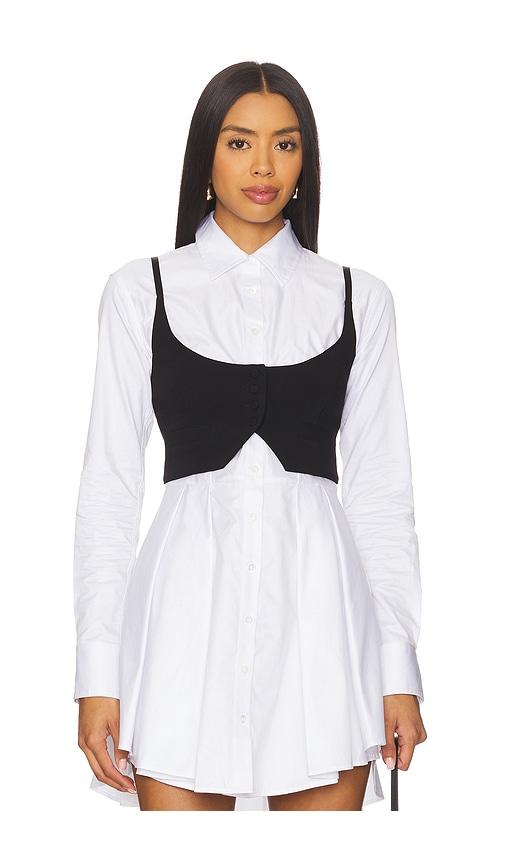 fleur du mal maxwell crop vest in black.