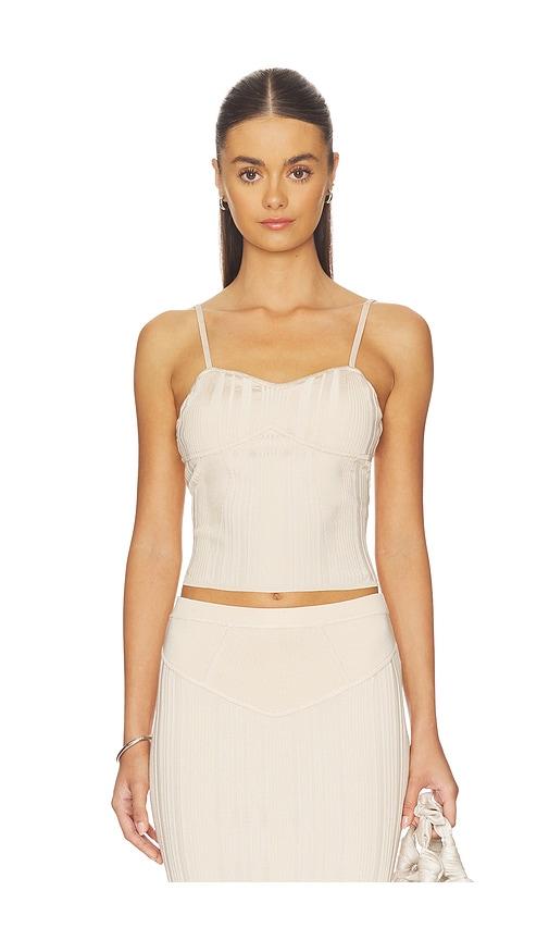 fleur du mal rib darted cami top in cream.