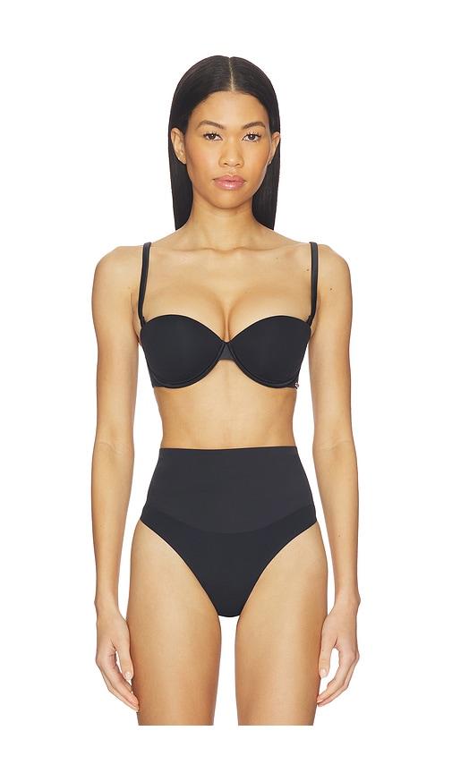 fleur du mal stretch micro multi-way bra in black.