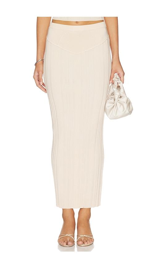 fleur du mal three way rib skirt in cream.