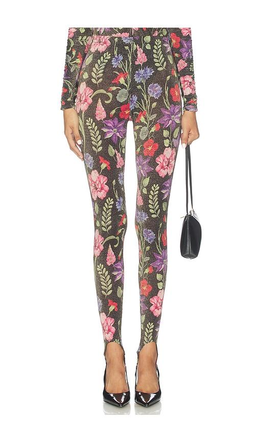 fleur du mal wildfleur stirrup legging in color wildflower in black.