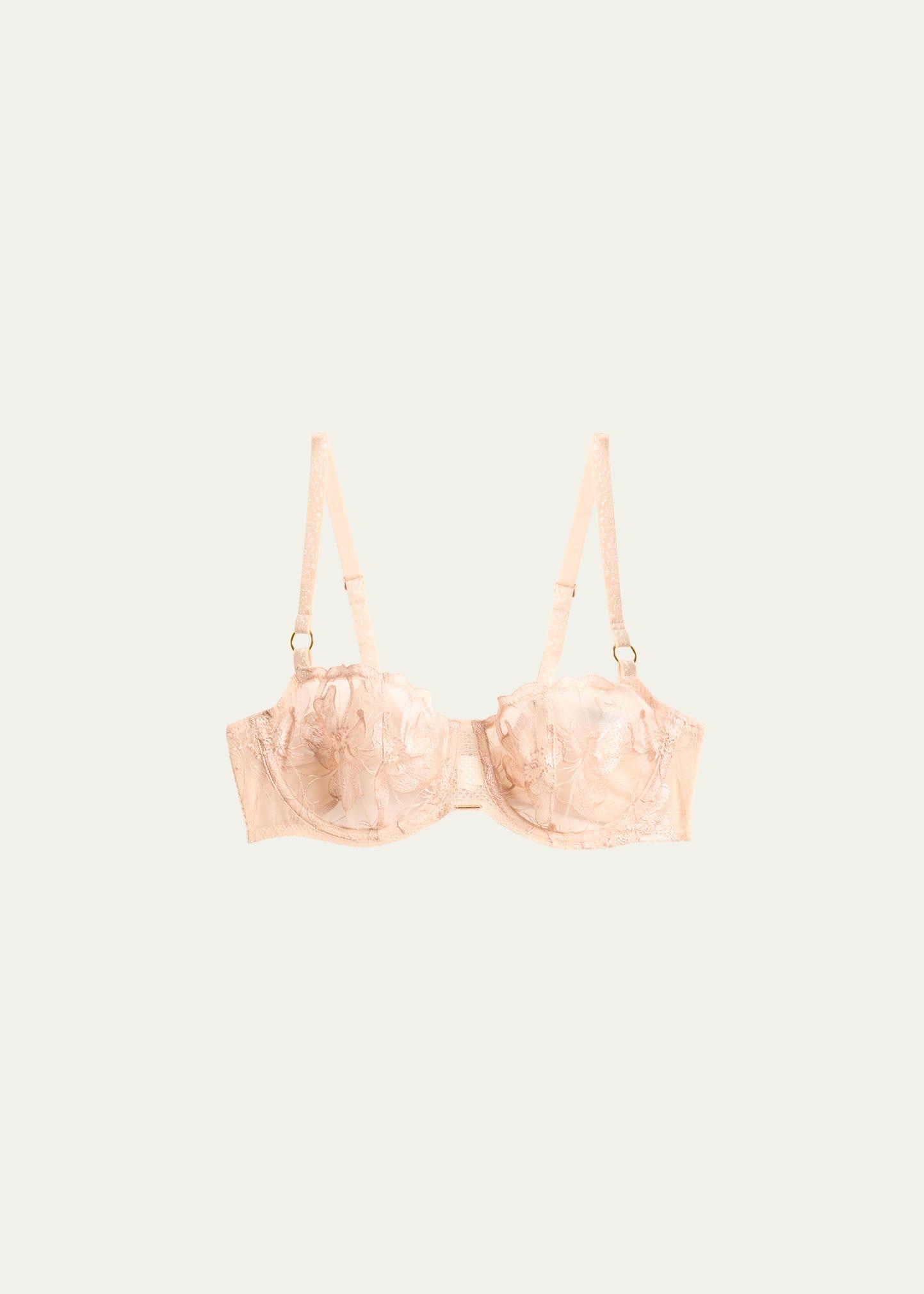 fleur floral-embroidered scalloped demi bra