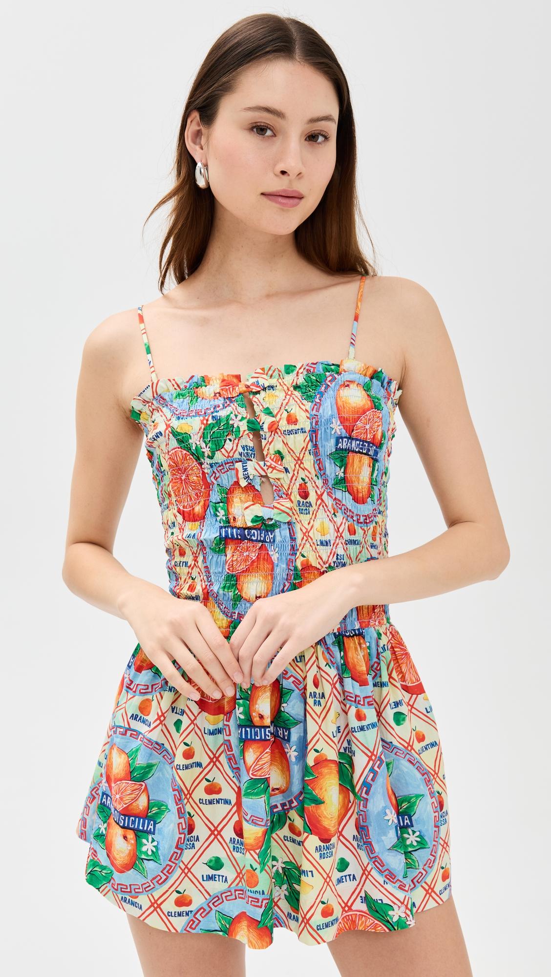 fleur shirred mini dress