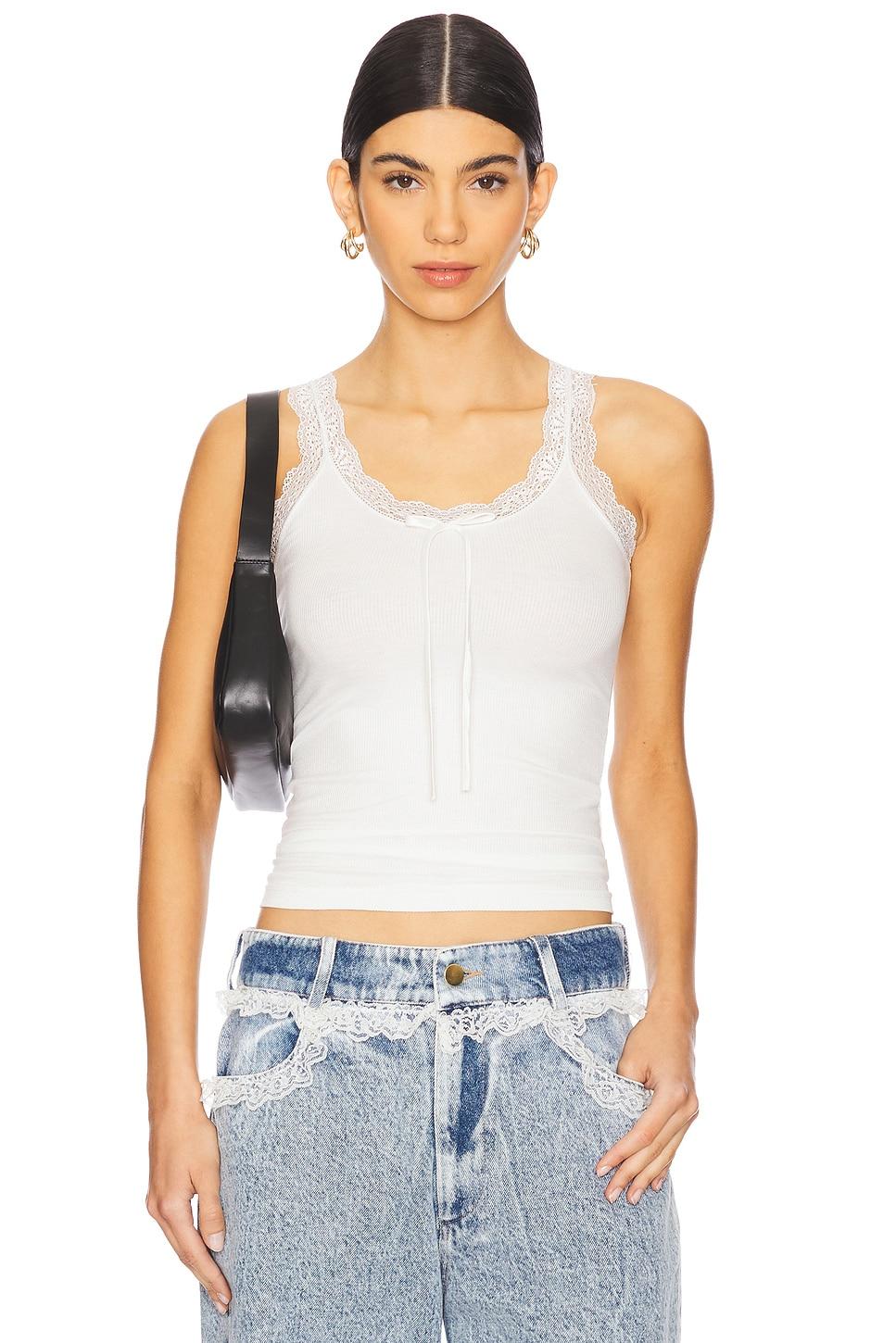 flo lace trim tank top