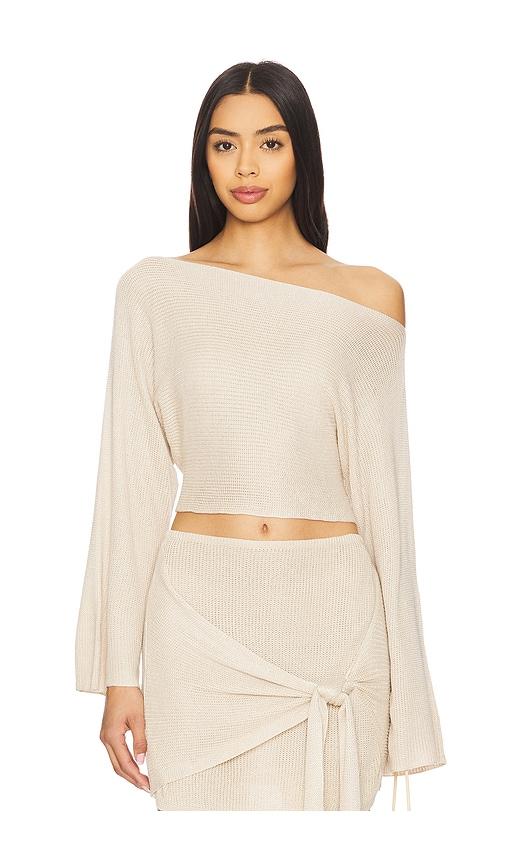 flook the label callie top in beige.