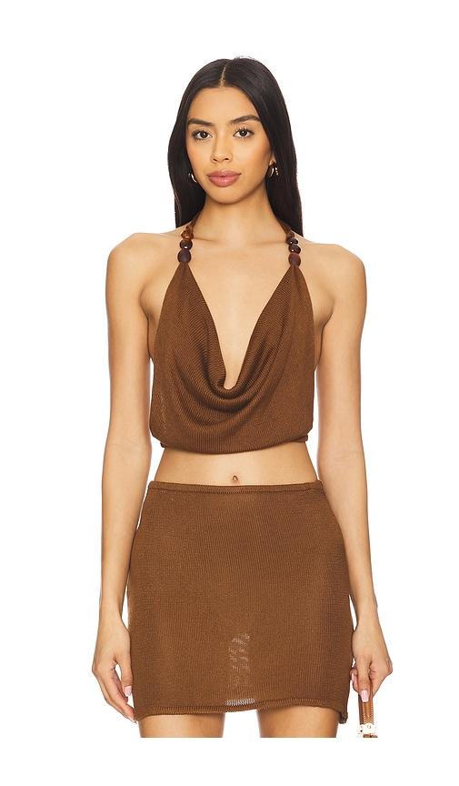 flook the label jayla top in brown.