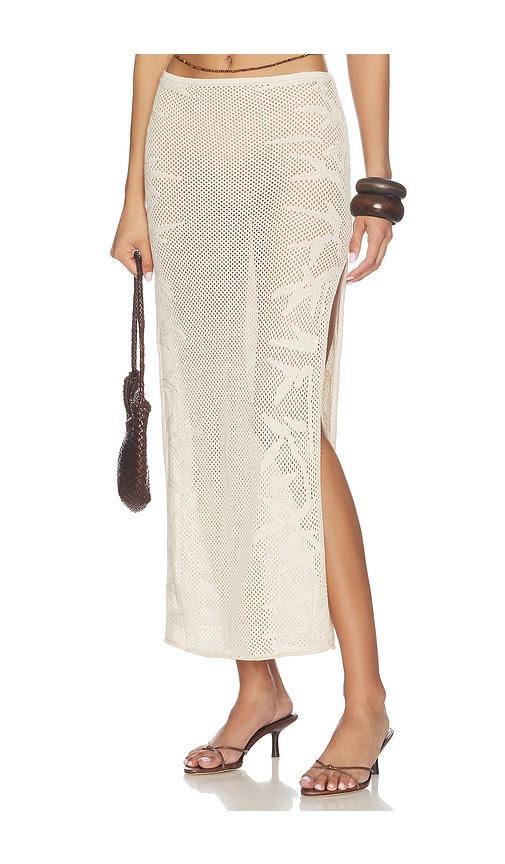flook the label zhenya skirt in beige.