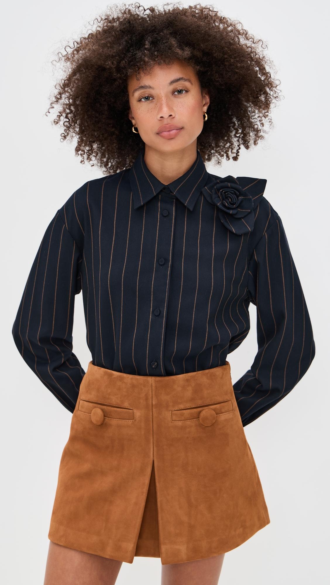 flor pinstripe top