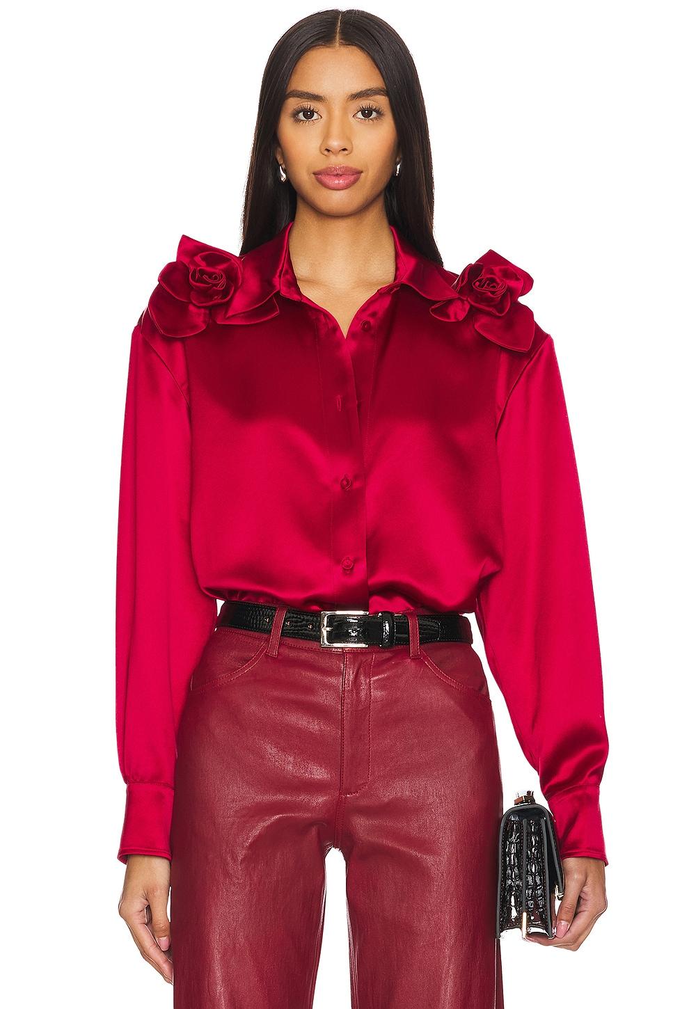 flor satin button down shirt