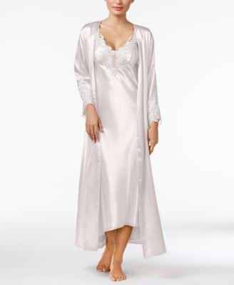 flora by flora nikrooz stella satin venise trim gown robe separates
