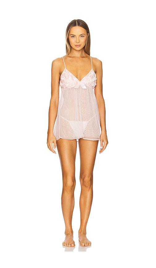 flora nikrooz bellflower camidoll with thong in blush.