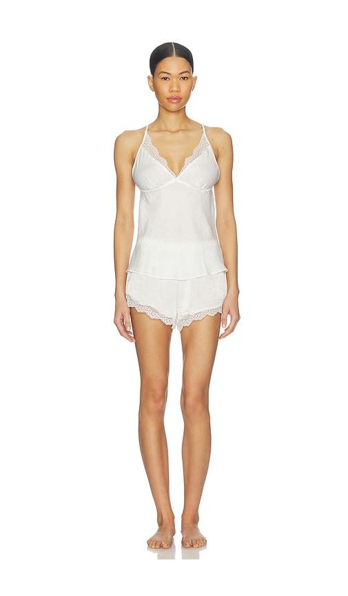 flora nikrooz madelyn sueded charm cami set in ivory.
