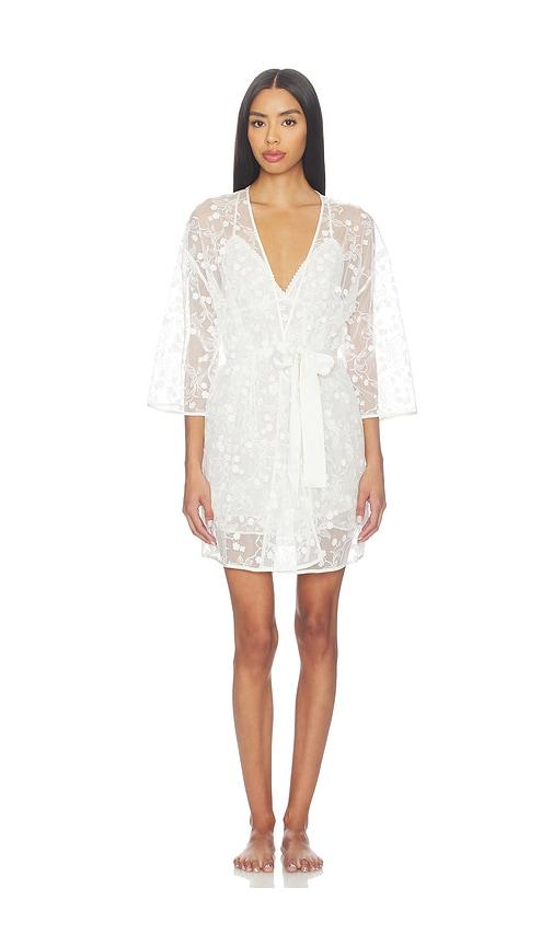 flora nikrooz meg wrap dress in ivory.