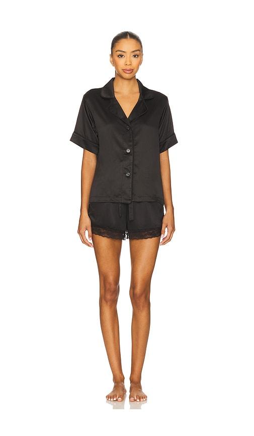 flora nikrooz selena pajama set in black.