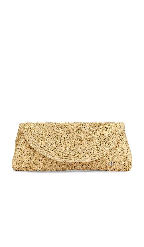 florabella rimini clutch in beige.