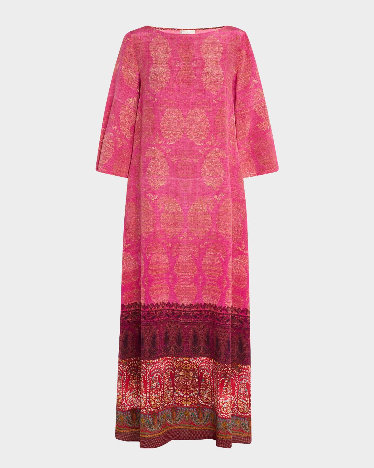 floral & paisley-print silk maxi dress