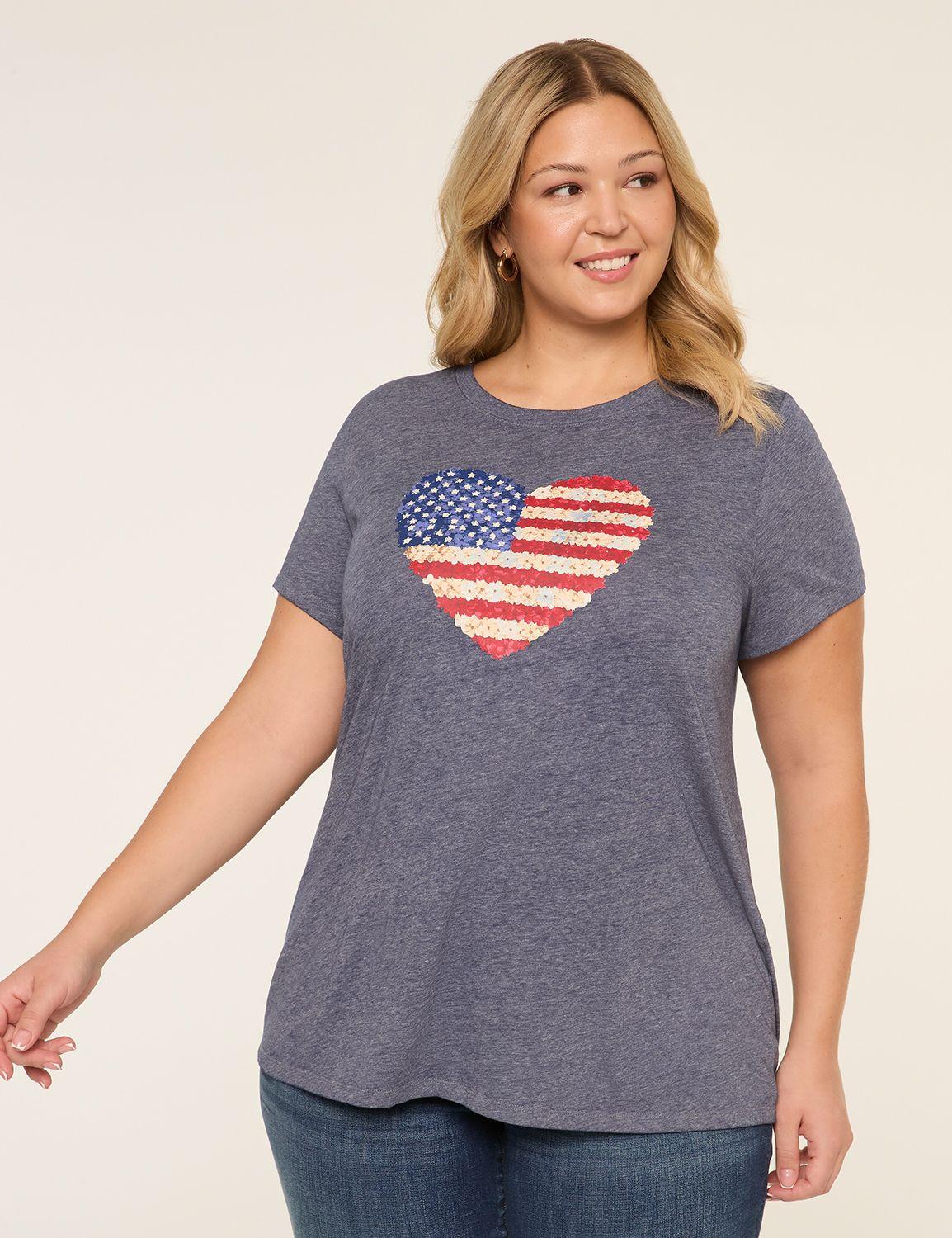 floral americana heart graphic tee