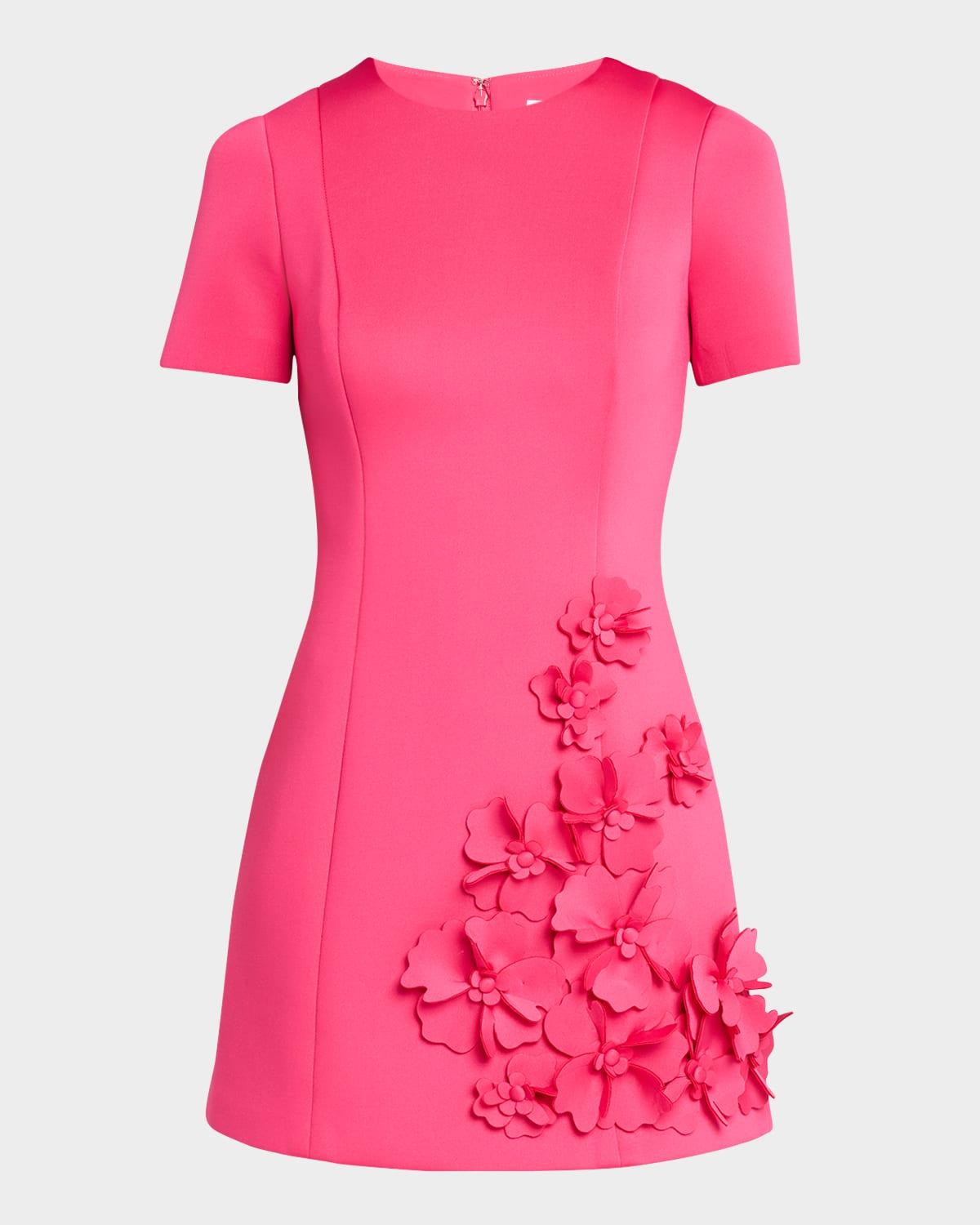 floral applique scuba mini dress