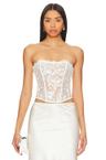 floral bow embroidery corset top