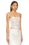 floral bow embroidery corset top